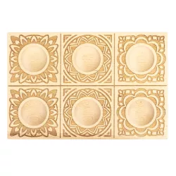Moule à raviolis en bois Mandala, 6 raviolis, bois de hêtre