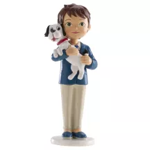 1 Figurine 1ère communion garçon avec chien
