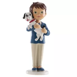 1 First communion figurine boy with dog