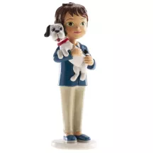 1 Figurine 1ère communion garçon avec chien