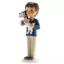 1 Figurine 1ère communion garçon avec chien