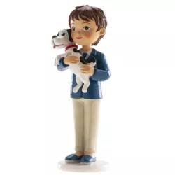 1 First communion figurine boy with dog