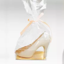 Sacchetto trasparente con fondo dorato, medio, 10 pezzi