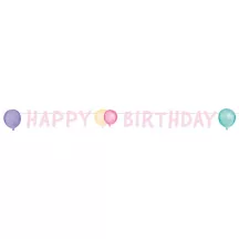 Ghirlanda Happy Birthday Pastello 150 cm
