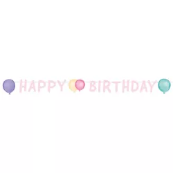 Guirlande Happy Birthday pastel 150 cm
