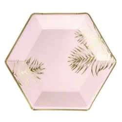 6 "Pastel pink and gold" paper plates