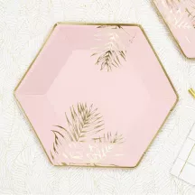 6 Pappeller "Pastellrosa und gold"