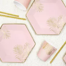 6 "Pastel pink and gold" paper plates