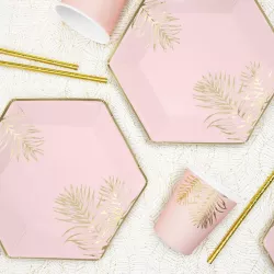 6 Pappeller "Pastellrosa und gold"