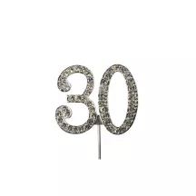 Cake Topper "Chiffres diamantés" - Chiffre: 30