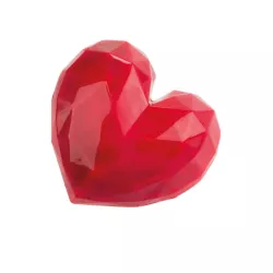 Diamond heart praline mold, 6 pralines