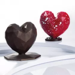 Diamond heart praline mold, 6 pralines