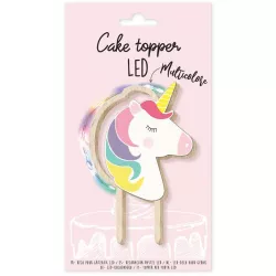 Cake topper led unicorno in legno