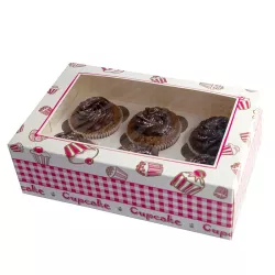Scatola per cupcake da 6 pezzi con inserto