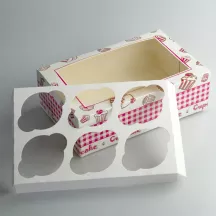 Scatola per cupcake da 6 pezzi con inserto
