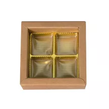 Light brown box of chocolates for 4 chocolates