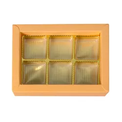 Scatola per cioccolatini arancione per 6 Praline