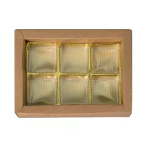 Pralinenschachtel Hellbraun für 6 Pralinen