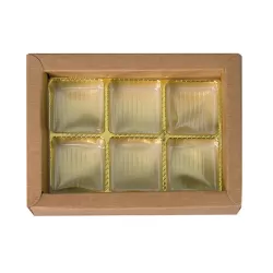 Boîte de chocolats brun clair pour 6 chocolats