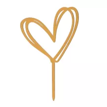 Golden heart cake topper