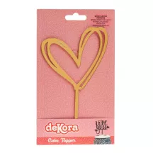 Golden heart cake topper