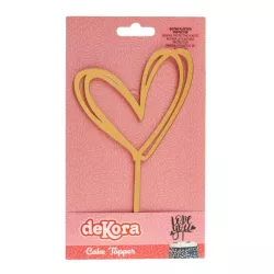Golden heart cake topper