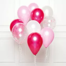 Pink balloon bouquet, set of 10