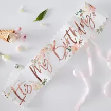Fascia con decorazione floreale "It's my Birthday"