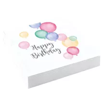 Serviettes de fête motif ballon, 33 x 33 cm, 16 pièces