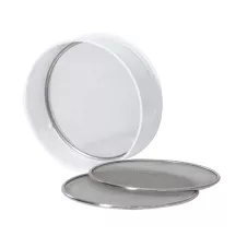 Plastic sieve with 3 steel meshes