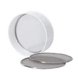 Plastic sieve with 3 steel meshes