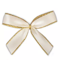 Fiocco con clip, crema/oro