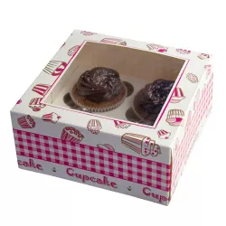 Scatola per cupcake da 4 pezzi con inserto