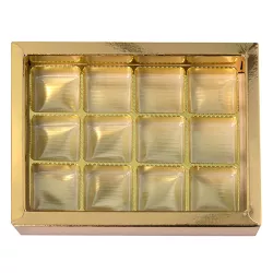 Gold chocolate box for 12 chocolates