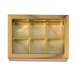 Gold chocolate box for 6 chocolates