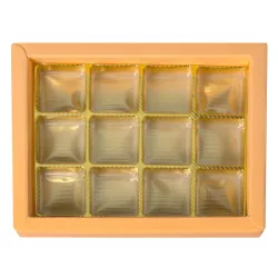 Orange box of chocolates for 12 chocolates