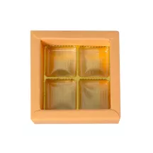 Scatola per praline arancione per 4 praline