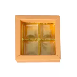 Orange box of chocolates for 4 chocolates