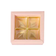 Pink box of chocolates for 4 chocolates