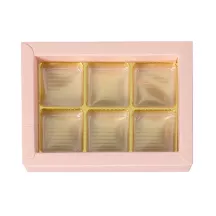 Scatola per praline rosa per 6 praline