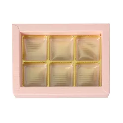 Boîte de chocolats rose pour 6 chocolats