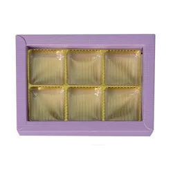 Scatola per praline viola per 6 praline