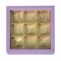 Purple box of chocolates for 9 chocolates