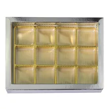 Silver box of chocolates for 12 chocolates