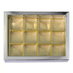 Scatola per praline argentata per 12 praline