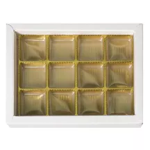 Scatola per praline bianca per 12 praline
