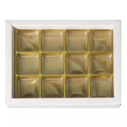 White box of chocolates for 12 chocolates