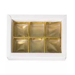 White box of chocolates for 6 chocolates