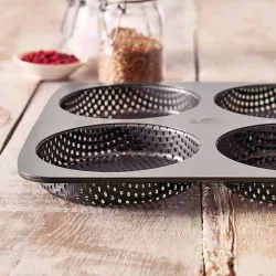 Baking tray for burger buns, perforated & non-stick
