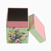 Tea caddy bird 78 x 78 x 110 mm